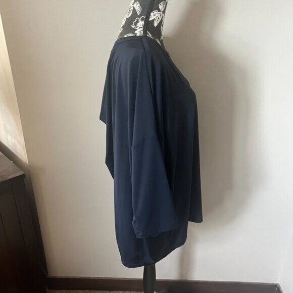 Chico's Travelers Size 3 Women's Wedge Top Navy Blue Stretchy NWT - Picture 6 of 7